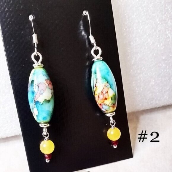 ๐๐๐ 3/$25!!! Colorful Tie-Dye Dangle Earrings! No 2 Pairs Are Ever Alike! - Picture 8 of 12